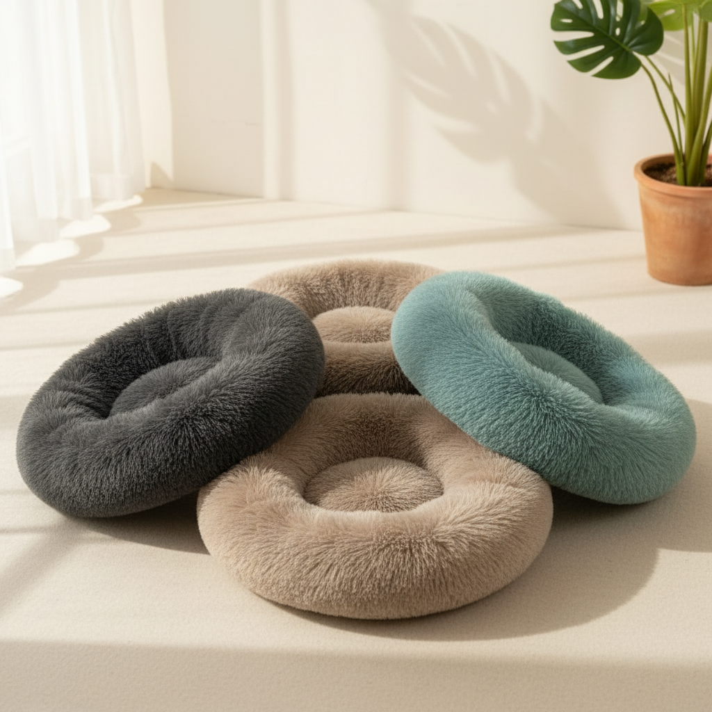 Calm Paws™ Lounge Bed – All 4 Colors with Plant