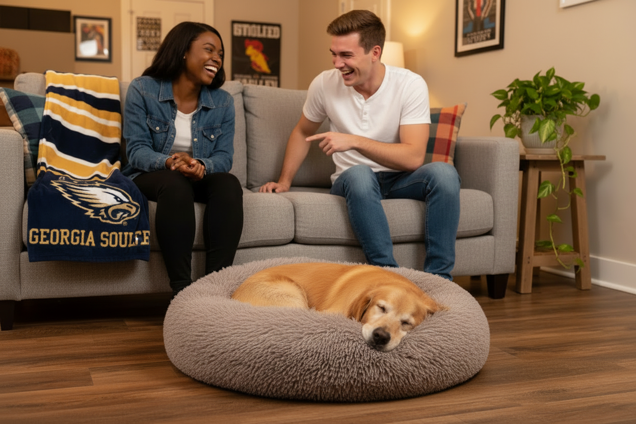 Golden Retriever - Georgia Southern Blanket Fixed