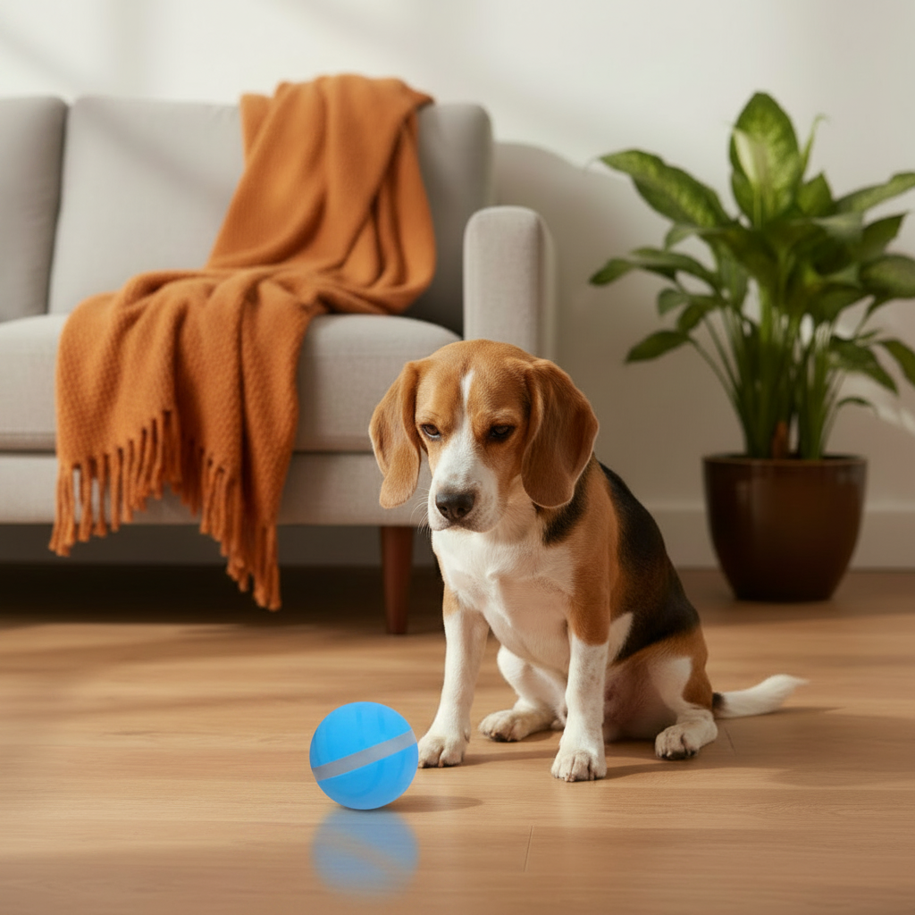 Smart Pet Toy Ball Close to Dog