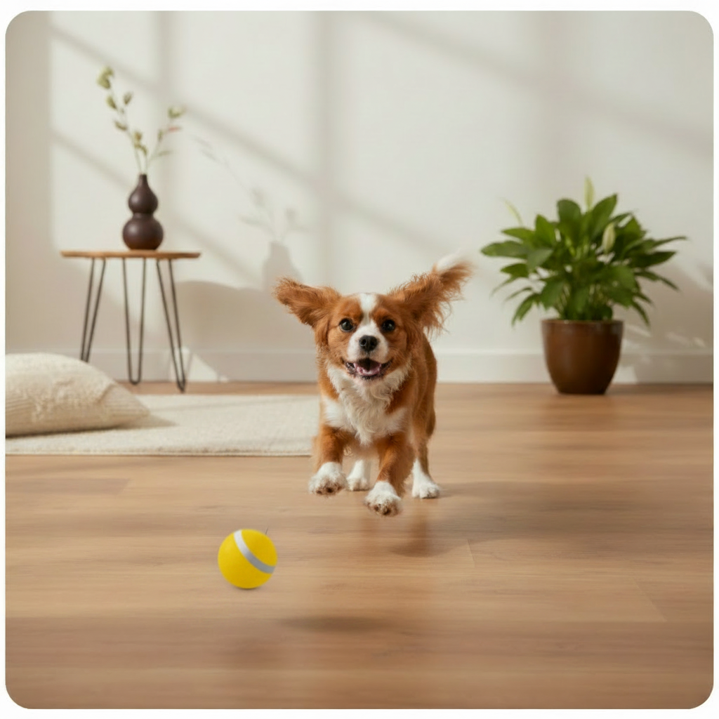 Dog Playing with Smart Pet Toy Ball