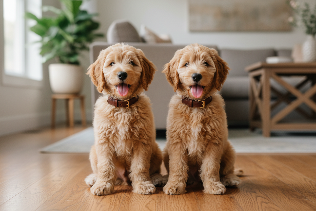 Original Goldendoodles Brown Collars Full Frame