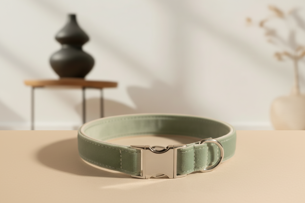 Sage Green Collar with Editorial Background